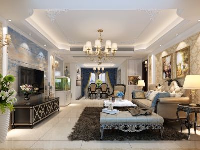 凤翔大第128平米欧式风格四居室装修案例