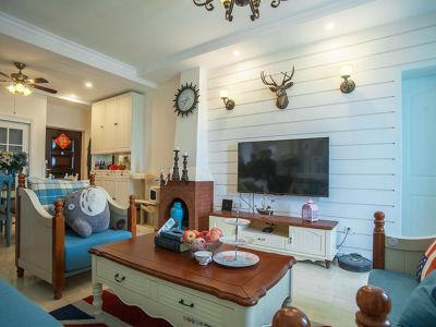 华润二十四城108平三居美式风格装修案例