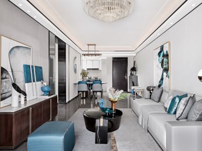 芯城汇盛昱现代风格98平米装修案例