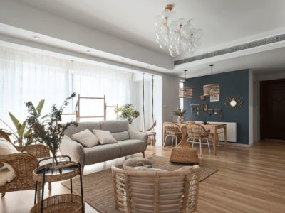 新华府148平米混搭风格三居装修案例