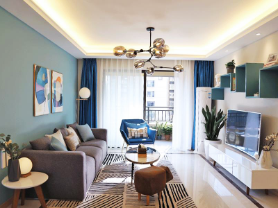 中铁尚都城109平三居现代风格装修案例