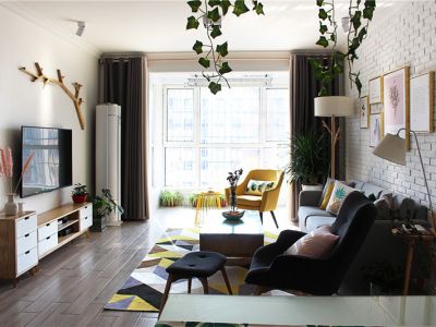 阳城贵都110平米简约北欧风格三居室装修案例