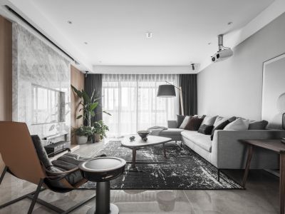 珠江御景湾时尚简约风144平米三室两厅装修案例