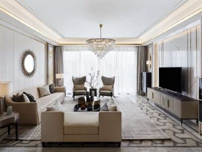 信达华宇锦绣龙川现代风格130平米三居室装修设计图案例