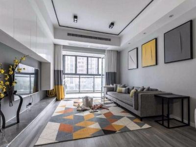 皖投万科·天下艺境现代风格98平米二居室装修设计图案例