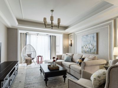 万科天荟休闲美式风132平米三室两厅装修案例