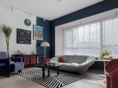 远洋庐玥风景混搭风格96平米三居室设计效果图案例