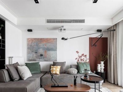 禹洲珑玥湾现代风格132平米三居室设计效果图案例