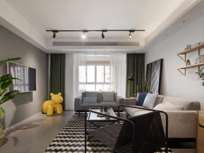 新城吾悦广场美式风格120平米三居室装修效果图案例