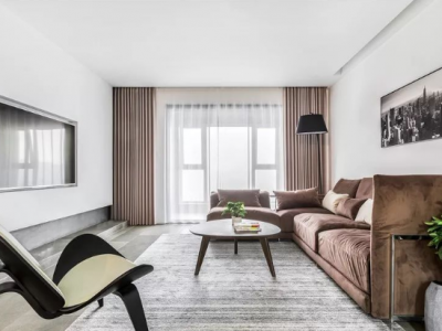 绿都地产少荃府简约风格105平米二居室装修设计图案例