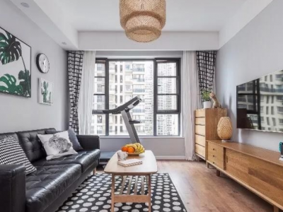 力高天悦府北欧风格78平米二居室装修效果图案例