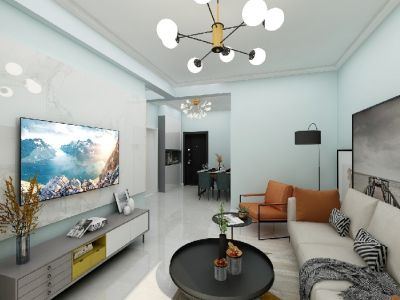 星海融汇74㎡二居室现代风格装修案例