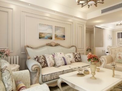 丰盛华庭109㎡欧式风格三居室装修案例