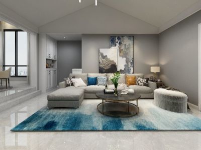 旭辉翡翠江来现代三居室110平米装修案例