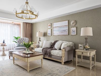 解放小区120㎡简约美式风格三居室装修案例