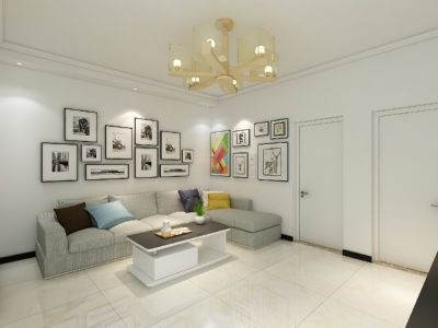 千山心城90㎡三居室现代简约装修案例