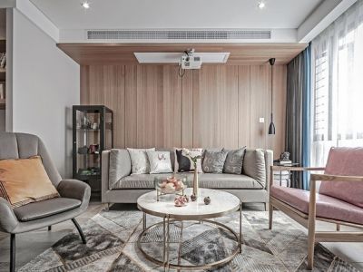 恒大城现代风格121平米三居室设计效果图案例