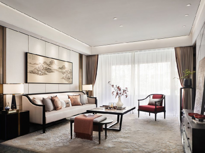 皇鼎公馆新中式风格153平米四居室装修效果图案例