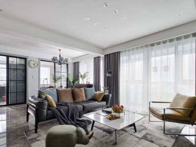 中梁·百悦城现代风格134平米三居室设计效果图案例