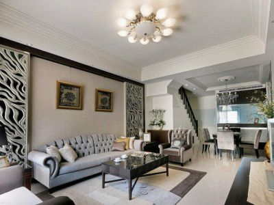 珠江国际新城别墅235平欧式风格装修案例