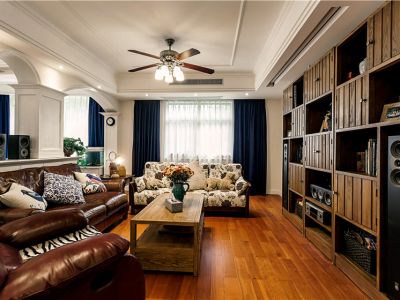 正商珑湖上境美式乡村风145平米四室两厅装修案例