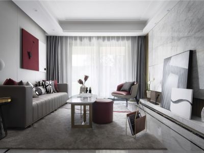 紫云城130平米现代轻奢三居室装修案例