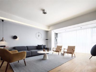 宋城美域现代风格123平米三居室装修案例