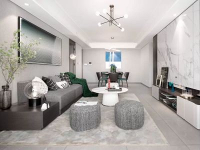 海胥澜庭现代风格105平米装修案例