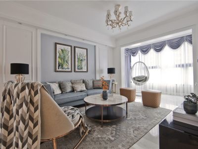 世茂振兴璀璨熙湖简欧风格142平米三室两厅装修案例