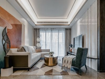 龙湖泱望现代风格140平米装修案例