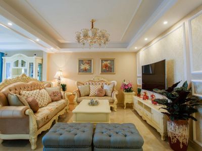 广浩华庭三居117平欧式风格装修案例