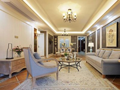 御水湾四居136平简欧风格装修案例