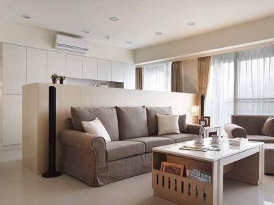 尚湖轩二居107平简约风格装修案例