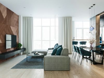 城南公园96㎡二居室现代风格装修案例