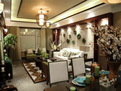 林溪公馆东南亚风格140平米三室两厅装修案例