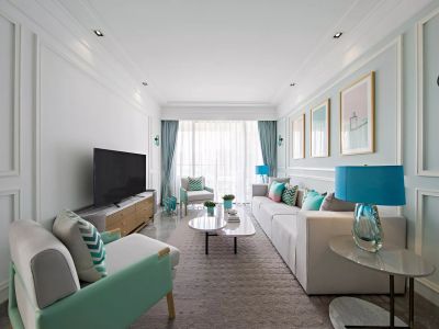 保利建业香槟国际混搭风格141平米三室两厅装修案例