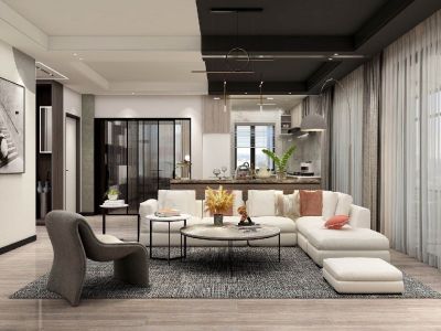 风尚自由城128平米现代三居装修案例