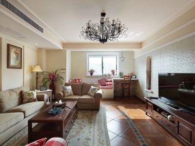 国豊壹号院美式风格133平米三室两厅装修案例