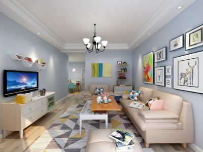 建总领筑现代风格86平米装修案例