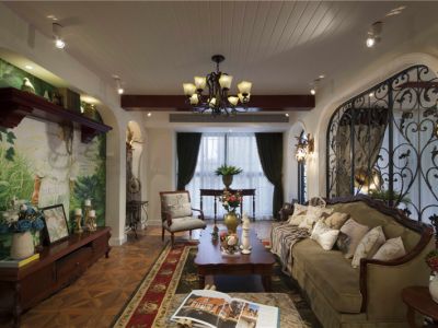 华润江南府149平米美式田园风格三居室装修案例