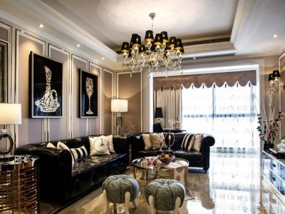 恒大悦珑湾138平米三居室美式风格装修案例