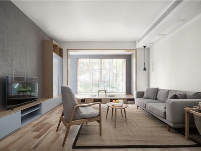 珺伟新城时代日式风格128平米三室两厅装修案例