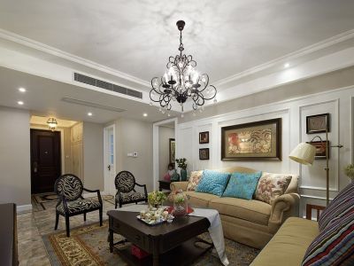 鸿通公园1988天著美式风格152平米三居室设计效果图案例