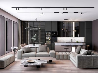 龙湖滟澜海岸现代风格265平米别墅装修案例