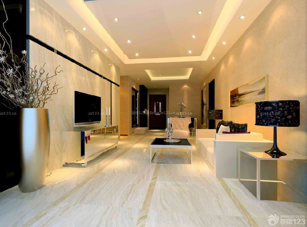 客厅瓷砖地板装修效果图