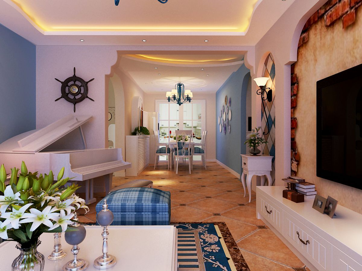 地中海风格客厅装修效果图