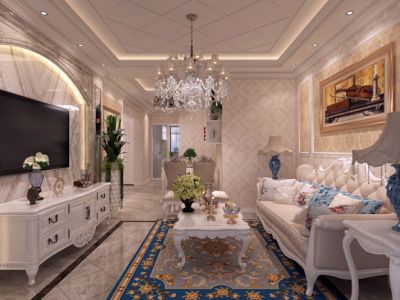 东岸首府二居90平欧式风格装修案例