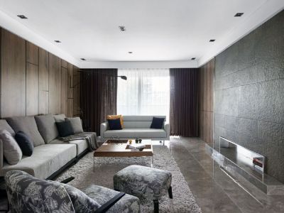 广大城简约风格178平米三居室设计效果图案例