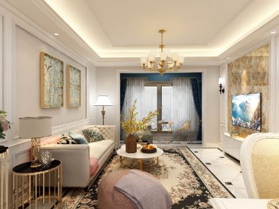 招商雍景湾113平米现代美式风格装修案例