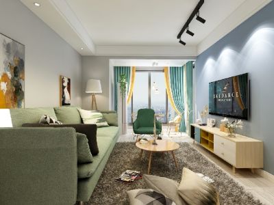 绿海湾花园75平米简约风格装修案例